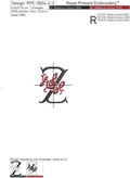 Floral Capital Letter Z machine embroidery design - 3 sizes