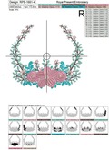 Floral Frame Machine Embroidery Design - 4 sizes