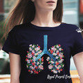 Floral Human Lungs Machine Embroidery Design - 4 sizes
