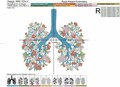 Floral Human Lungs Machine Embroidery Design - 4 sizes