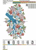 Floral Human Lungs Machine Embroidery Design - 4 sizes