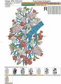 Floral Human Lungs Machine Embroidery Design - 4 sizes