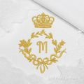 Floral Monogram Frame with Crown Machine Embroidery Design - 3 sizes