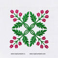 Floral Quilt Block Embroidery Design - 2 sizes