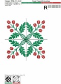 Floral Quilt Block Embroidery Design - 2 sizes