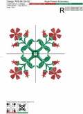 Floral Quilt Block Embroidery Pattern - 2 sizes