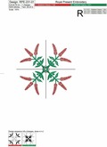 Floral Quilt Block Machine Embroidery Design - 2 sizes