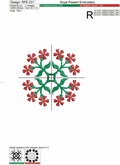 Floral Quilt Block Machine Embroidery Pattern - 2 sizes