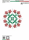 Floral Quilt Block Machine Embroidery Pattern - 2 sizes