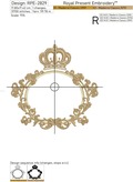 Floral vintage frame with crown Machine embroidery design - 2 sizes