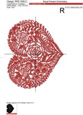 Flower Heart Machine Embroidery Design - 5 sizes