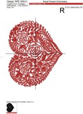 Flower Heart Machine Embroidery Design - 5 sizes