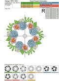 Flower Wreath with Roses Machine Embroidery Design - 2 sizes