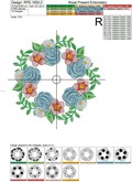 Flower Wreath with Roses Machine Embroidery Design - 2 sizes
