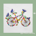 Flower bicycle Machine Embroidery Design - 5 sizes