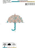 Flower umbrella Machine Embroidery Design - 3 sizes
