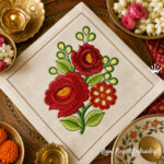 Free Red Floral Bouquet Machine Embroidery Design
