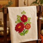 Free Red Floral Bouquet Machine Embroidery Design