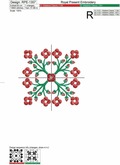Flowers Quilt Block Embroidery Pattern - 2 sizes