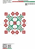 Flowers Quilt Block Embroidery Pattern - 2 sizes