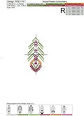 Folk Feathers Machine Embroidery Designs Set - 3 sizes
