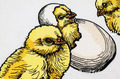 Four Chickens Machine Embroidery Design - 3 sizes