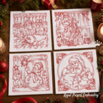 Redwork Christmas Story Blocks Machine Embroidery Designs