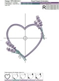 Fragrant lavender heart frame - 3 sizes