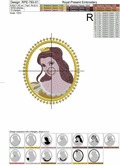 Free Applique Medallion Machine Embroidery Design Princess Belle - 2 sizes