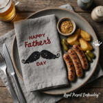 Free Happy Father’s Day Mustache Machine Embroidery Design – 4 Sizes