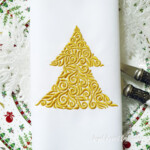 Gold Swirl Christmas tree free - 4 sizes