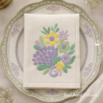 Motif gratuit de broderie machine Bouquet de fleurs exotique