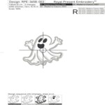 Four Halloween Ghosts Applique - 3 sizes