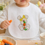 Little Bunny with Carrots Free Machine Embroidery Design
