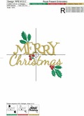 Merry Christmas Free Machine Embroidery Design - 2 sizes