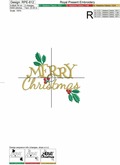 Merry Christmas Free Machine Embroidery Design - 2 sizes
