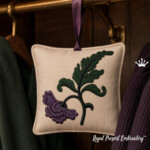 Free 4x4 Purple Flower Machine Embroidery Design