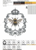 French Machine Embroidery Design Queen Bee - 3 sizes