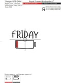 Friday Inscription Machine embroidery design