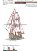 Frigate Scarlet Sails machine embroidery designs - 6 sizes