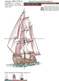 Frigate Scarlet Sails machine embroidery designs - 6 sizes