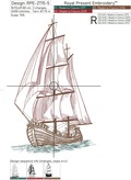 Frigate Scarlet Sails machine embroidery designs - 6 sizes