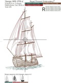Frigate Scarlet Sails machine embroidery designs - 6 sizes