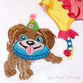 Funny Clown with Puppy Machine Embroidery Design - 4 sizes