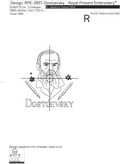 Fyodor Dostoevsky russian writer Machine embroidery design - 3 sizes