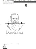 Fyodor Dostoevsky russian writer Machine embroidery design - 3 sizes