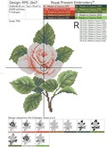 Garden Rose Cross-stitch Machine Embroidery Design - 3 sizes
