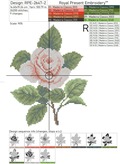 Garden Rose Cross-stitch Machine Embroidery Design - 3 sizes