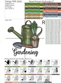 Garden Watering Can Machine embroidery design - 2 sizes
