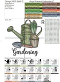 Garden Watering Can Machine embroidery design - 2 sizes